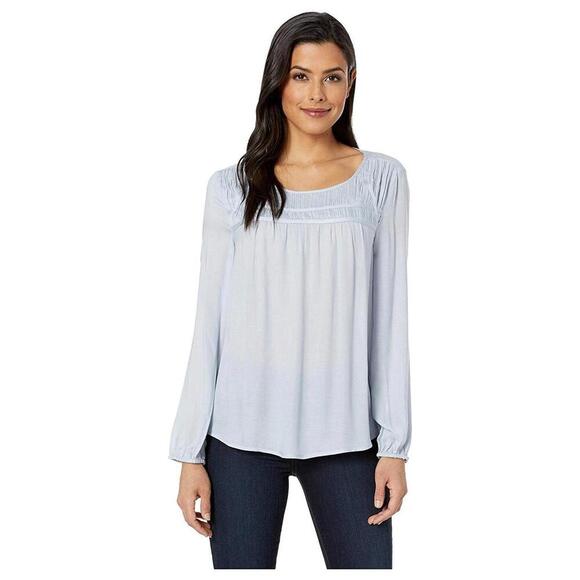 Vince Camuto Womens Long Sleeve Ruched Smock Yoke Rayon Twill Blouse Size L - Picture 1 of 1